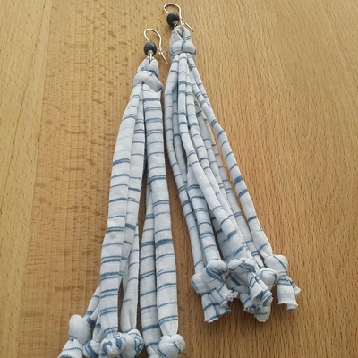 Striped tassel earrings