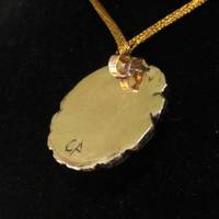 Solid Bronze Green Man pagan celtic pendant hand cast - Thumbnail 2