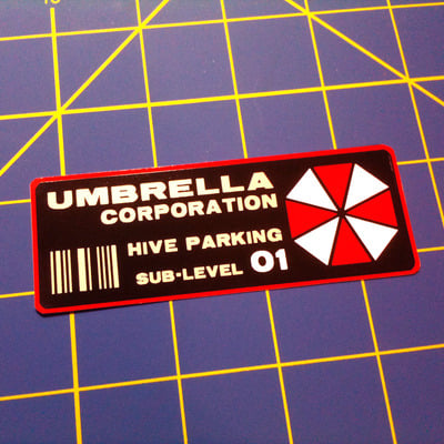 Umbrella corporation - hive sub-level parking permit - vinyl sticker
