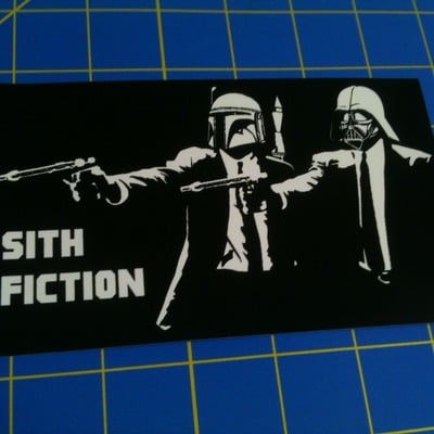 Sith fiction - star wars pulp fiction mashup vinyl sticker 