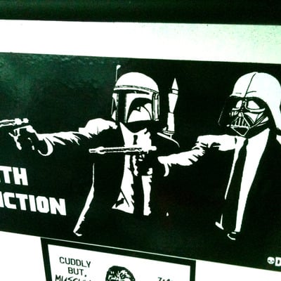 Sith fiction - star wars pulp fiction mashup vinyl sticker 