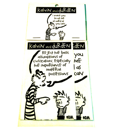 Kalvin and Durden - Vinyl Sticker 4 Pack set - tribute mashup parody