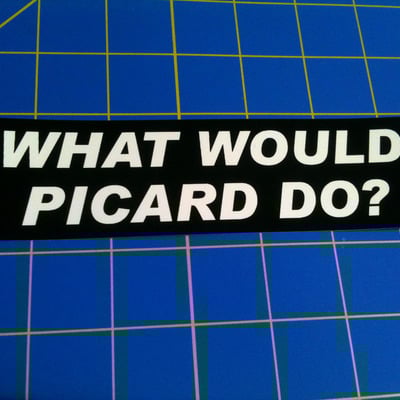 What would picard do - tribute parody vinyl sticker
