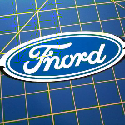 Fnord logo - vinyl sticker decal silk screened parody