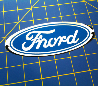 FNORD logo - vinyl sticker decal silk screened parody