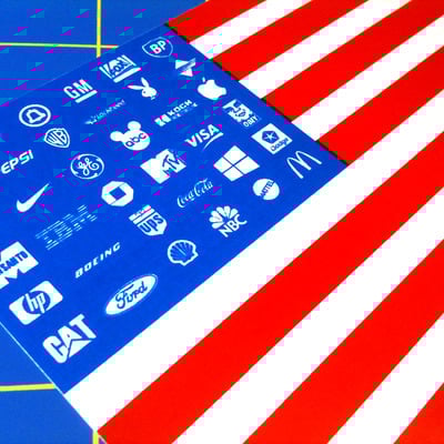 Corporate american flag 4.0 - vinyl sticker