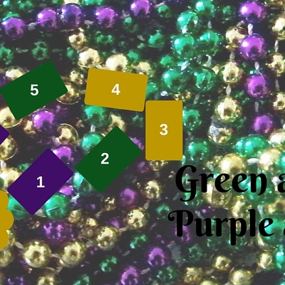 Green and gold, purple and bold