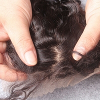 7A Brazilian kinky Curly silk Base Closure - Thumbnail 2