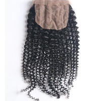 7A Brazilian kinky Curly silk Base Closure - Thumbnail 3
