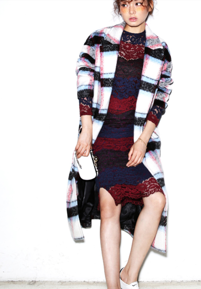 JAPANESE BRAND PURPLE WHITE PLAID WARM WINTER COAT CWEWOFF034