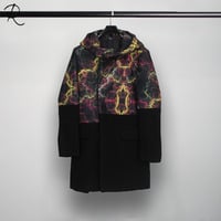 PHOTOELECTRIC PRINTED EUROPEAN STYLE HOODY WOOLEN COAT - Thumbnail 2