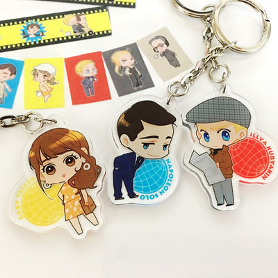 The man from u.n.c.l.e. - acrylic charms - napoleon solo , gaby teller . illya kuryakin - Thumbnail 2