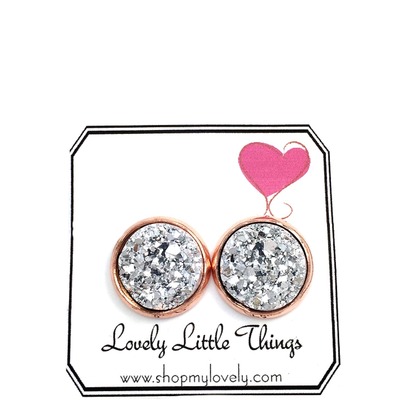 12mm silver studs with copper setting 