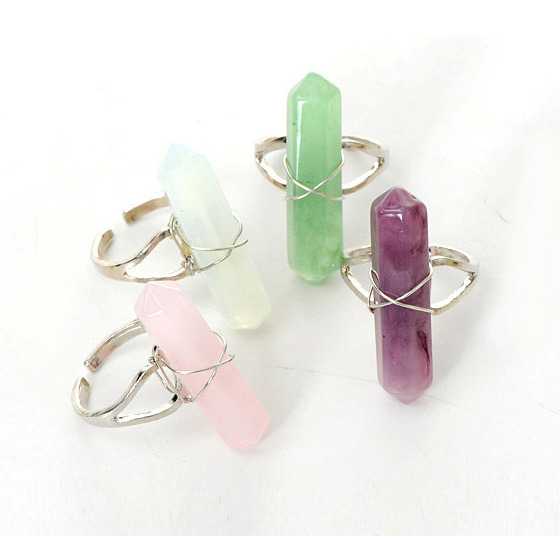 Adjustable Quartz Bullet Ring