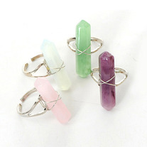 Adjustable Quartz Bullet Ring