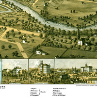 South Bend, Indiana in 1866 - Bird's Eye View Map, Aerial, Panorama, Vintage, Antique, Reproduction, Giclée, Fine Art, Wall Art, History - Thumbnail 2