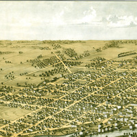 South Bend, Indiana in 1866 - Bird's Eye View Map, Aerial, Panorama, Vintage, Antique, Reproduction, Giclée, Fine Art, Wall Art, History - Thumbnail 3