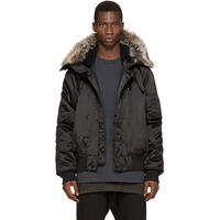 ZY SEASON 1 BLACK FAUX FUR BOMBER CAP ZIPPER PARKA JACKET - Thumbnail 4