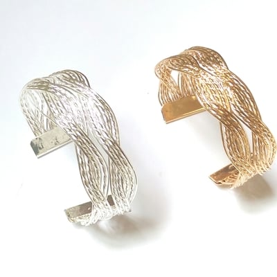 Weaved twist thick - bangle