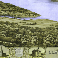 Leavenworth, Kansas in 1869 - Bird's Eye View Map, Aerial Map, Panorama, Vintage map, Antique map, Reproduction, Framable map, Fine Art - Thumbnail 1