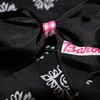 "BARBIE" - 2 in Black Grosgrain Ribbon with a Pink Gingham center  - Thumbnail 2