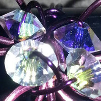 Swarovski Pink Daisy Wire Wrapped Ring; Customize Colors - Thumbnail 2