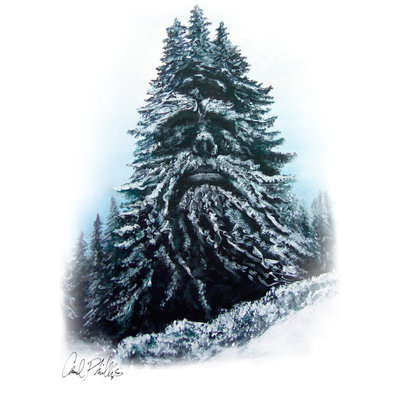Holiday yule christmas  winter card postcard set the winter king  8 x 6in