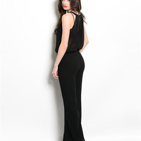 ROMPER - SHEER OPEN BACK - BLACK