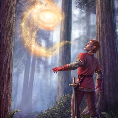 Sylvan horn book cover illustration art print elven magic