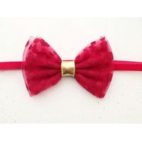 The Jasmine - Tulle Bow Over Elastic Headband - Tulle Bow On Clip - Thumbnail 2