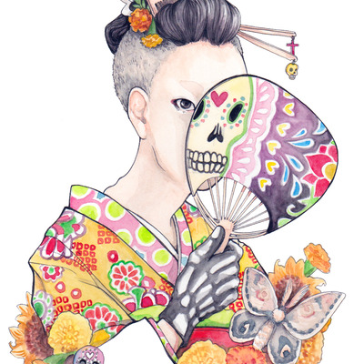 "skull fan" postcard - Thumbnail 5