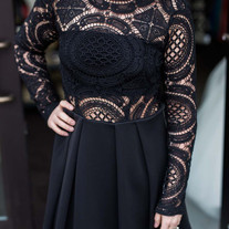 Dress - Crochet Lace Dress - Black