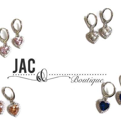 4 color of hearts - silver plated -heart drop earrings - heart shape earrings - dangel heart earrings - for both adult and children