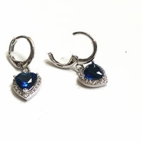 4 color of hearts - Silver Plated -Heart drop earrings - Heart Shape Earrings - dangel heart earrings - for both Adult and Children - Thumbnail 3