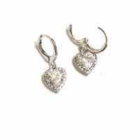 4 color of hearts - Silver Plated -Heart drop earrings - Heart Shape Earrings - dangel heart earrings - for both Adult and Children - Thumbnail 4