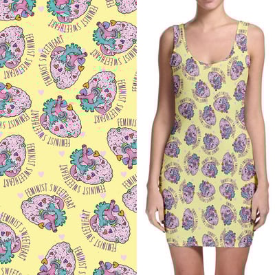 Feminist sweetheart bodycon dress - Thumbnail 2