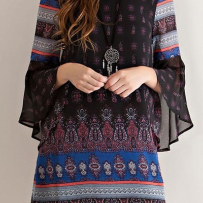 Boho chiffon dress - Thumbnail 4