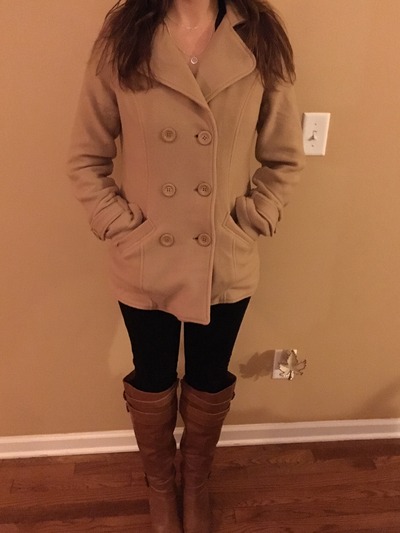 Taupe Double Pocket Peacoat