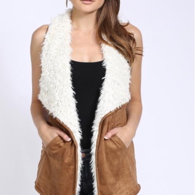 Faux suede vest