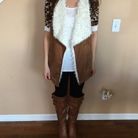 Faux Suede Vest - Thumbnail 1