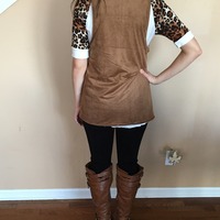 Faux Suede Vest - Thumbnail 3
