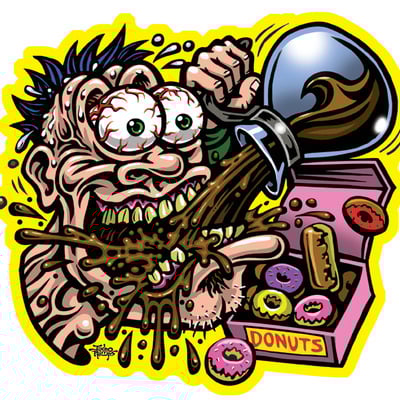 Coffee fiend full color shaped vinyl sticker - Thumbnail 4