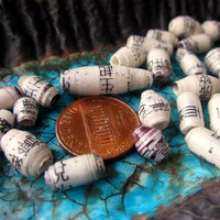 Chinese Words Salvaged Paper Beads, 30 pcs - Thumbnail 2