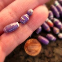 Purple Burst Salvaged Paper Beads, 30 pcs - Thumbnail 3