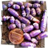 Purple Burst Salvaged Paper Beads, 30 pcs - Thumbnail 2