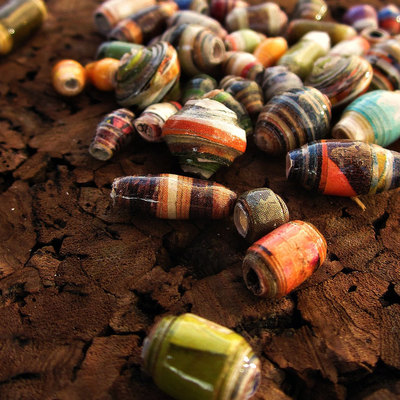 Magazine Page Salvaged Paper Beads 30 pcs, MADE to ORDER