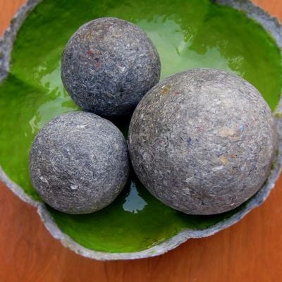 Ready to finish set of 3 paper mache accent balls made to order