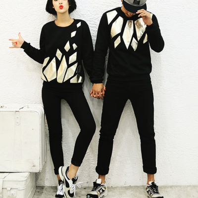 Japanese fashion dimensional decorative sequins valentines sweatshirt - Thumbnail 2