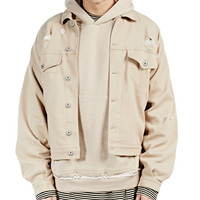 REPRNT BRITISH STYLE BEIGE KANYE WEST HOODIE SWEATSHIRT - Thumbnail 1