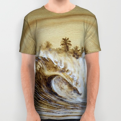 "burn it down" all over print t shirt